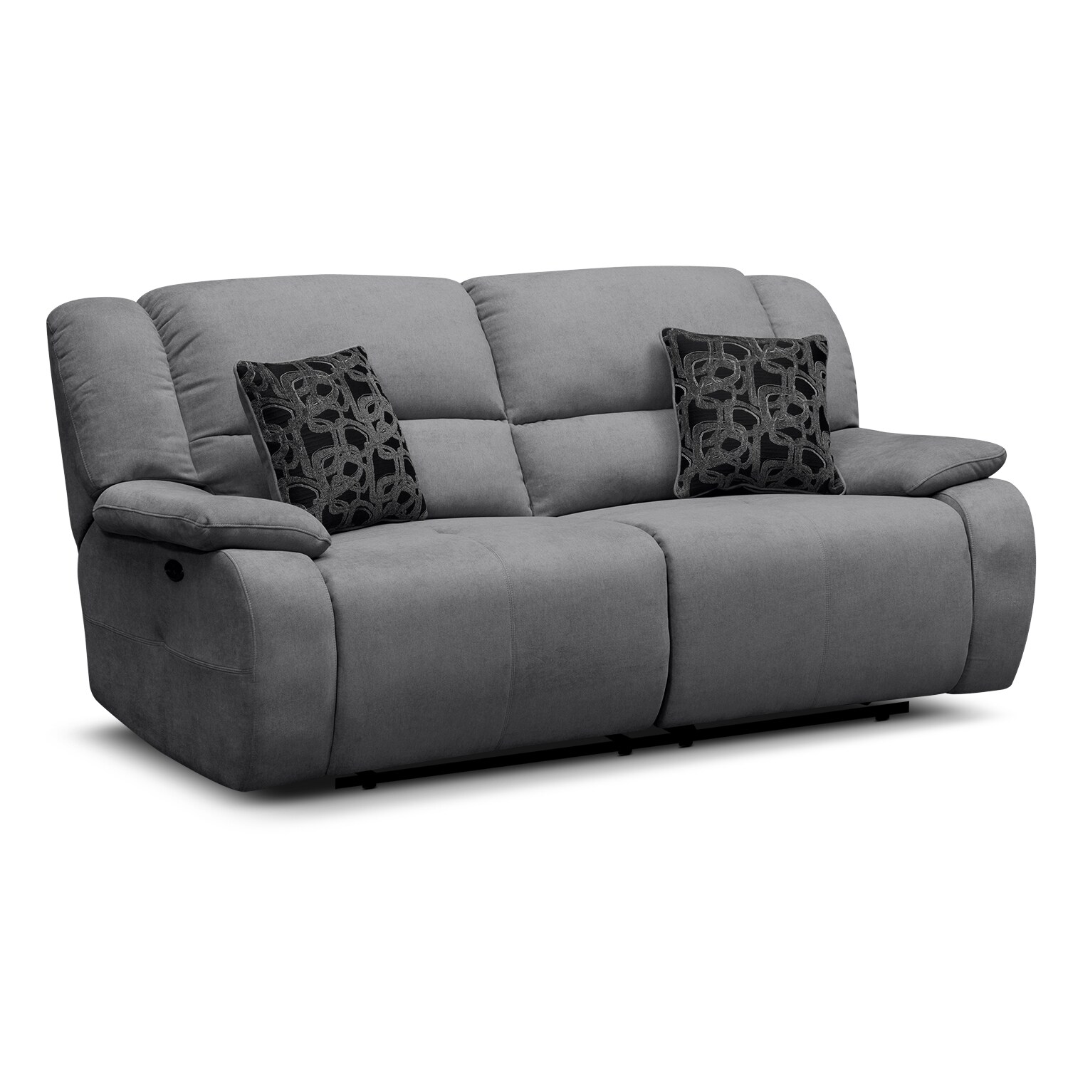 Destin Gray Power Reclining Sofa Value City Furniture